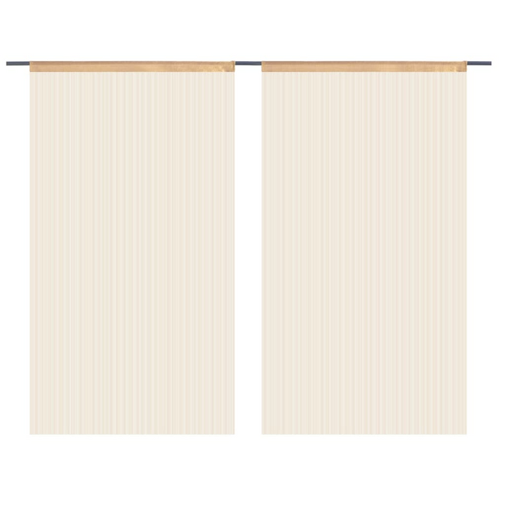 Elegant Beige String Curtains - Set of 2, 140x250 cm - Versatile Home Decoration - Premium  from Home Treasures - Just £22.99! Shop now at Home Treasures