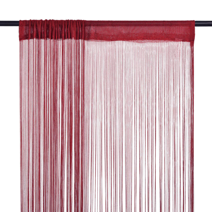 Burgundy String Curtains | Set of 2, 140x250 cm | Elegant Room Divider & Window Treatment - Premium  from Home Treasures - Just £29.99! Shop now at Home Treasures