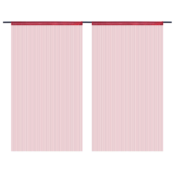 Burgundy String Curtains | Set of 2, 140x250 cm | Elegant Room Divider & Window Treatment - Premium  from Home Treasures - Just £29.99! Shop now at Home Treasures