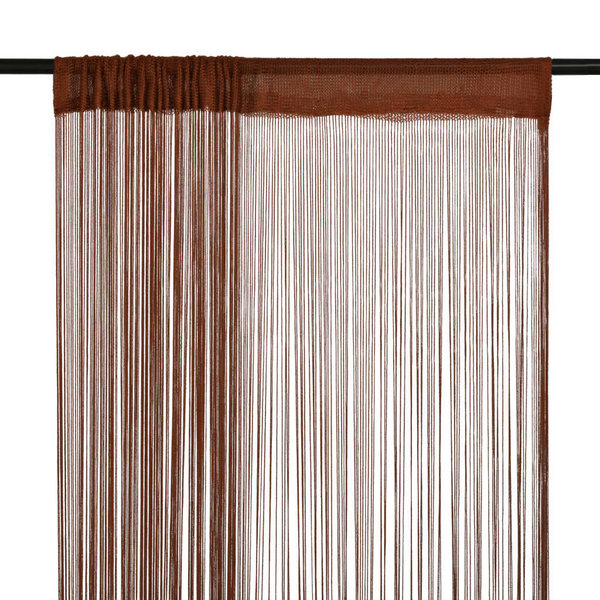 Elegant String Curtains in Brown - 2 Pieces, 100x250 cm - Perfect for Room Decor & Dividers - Premium  from Home Treasures - Just £18.99! Shop now at Home Treasures