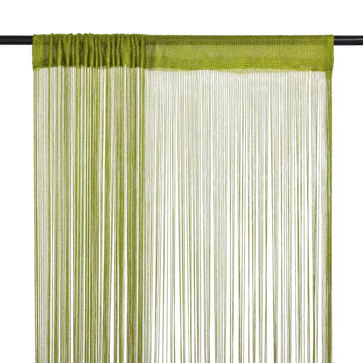 Elegant Green String Curtains - Set of 2, 140x250 cm - Versatile & Stylish Home Decor - Premium  from Home Treasures - Just £26.99! Shop now at Home Treasures