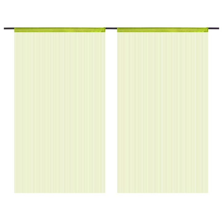 Elegant Green String Curtains - Set of 2, 140x250 cm - Versatile & Stylish Home Decor - Premium  from Home Treasures - Just £26.99! Shop now at Home Treasures