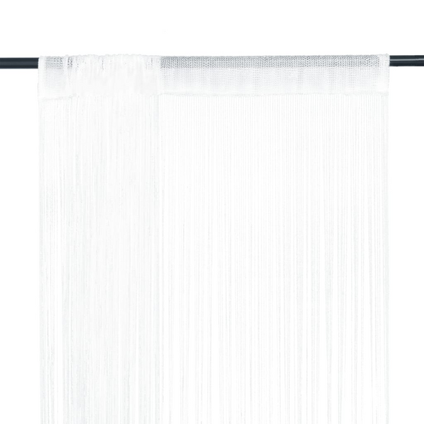 Elegant String Curtains - Set of 2, 100x250 cm, White | Perfect for Windows, Doors, Room Dividers & Decorations - Premium  from Home Treasures - Just £21.99! Shop now at Home Treasures