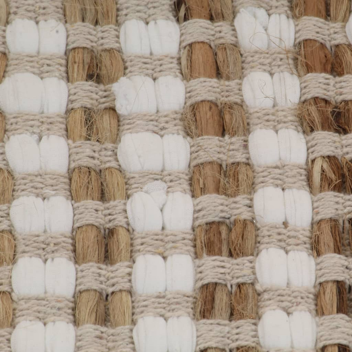 Hand-Woven Jute Bathroom Mat Set - Natural & White - Soft, Durable, Eco-Friendly - Includes Bath Mat & Pedestal Mat - Premium  from Home Treasures - Just £27.99! Shop now at Home Treasures