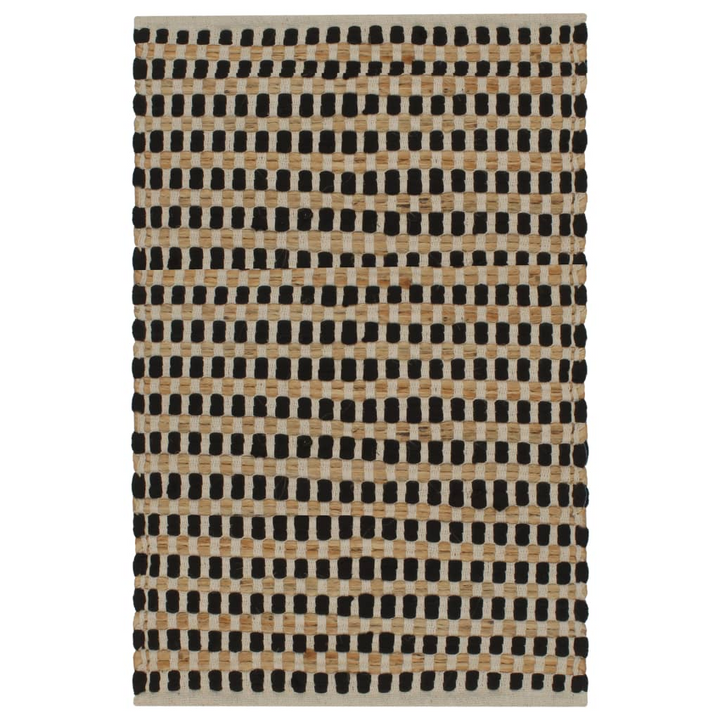 Hand-Woven Jute Bathroom Mat Set – Natural & Black | Soft, Durable, Eco-Friendly | Includes Bath Mat & Pedestal Mat - Premium  from Home Treasures - Just £28.99! Shop now at Home Treasures