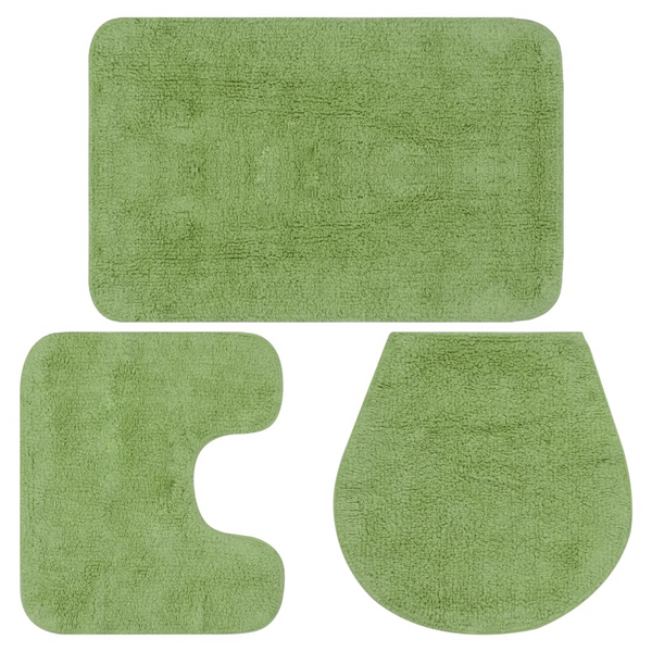 3-Piece Bathroom Mat Set – Luxurious Green Fabric, Anti-Slip, Water-Absorbent & Easy Maintenance - Premium  from Home Treasures - Just £29.99! Shop now at Home Treasures