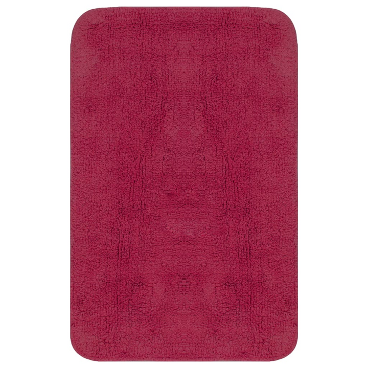 3-Piece Bathroom Mat Set - Soft and Absorbent Cotton Fabric - Fuchsia - Premium  from Home Treasures - Just £21.99! Shop now at Home Treasures