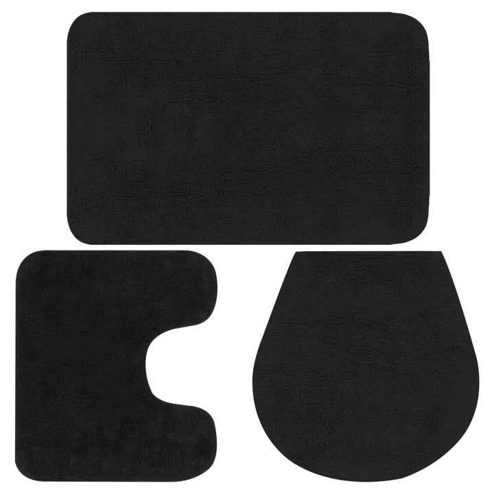 3-Piece Bathroom Mat Set - 100% Cotton, Non-Slip, Water Absorbent - Anthracite - Premium  from Home Treasures - Just £29.99! Shop now at Home Treasures