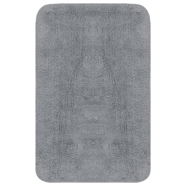 3-Piece Bathroom Mat Set - Soft Cotton Fabric, Non-Slip, Water-Absorbent, Grey - Premium  from Home Treasures - Just £25.99! Shop now at Home Treasures