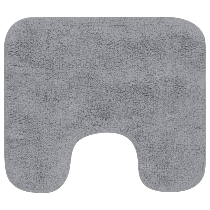 3-Piece Bathroom Mat Set - Soft Cotton Fabric, Non-Slip, Water-Absorbent, Grey - Premium  from Home Treasures - Just £25.99! Shop now at Home Treasures