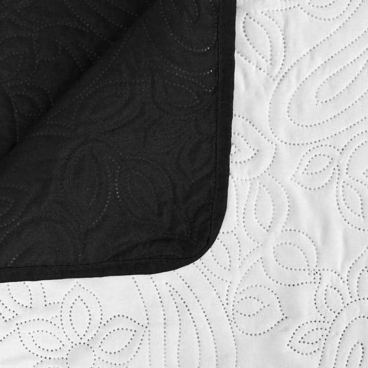 Luxurious Double-sided Quilted Bedspread - 220x240 cm Reversible Comforter in Black and White, Machine Washable - Premium  from Home Treasures - Just £25.99! Shop now at Home Treasures