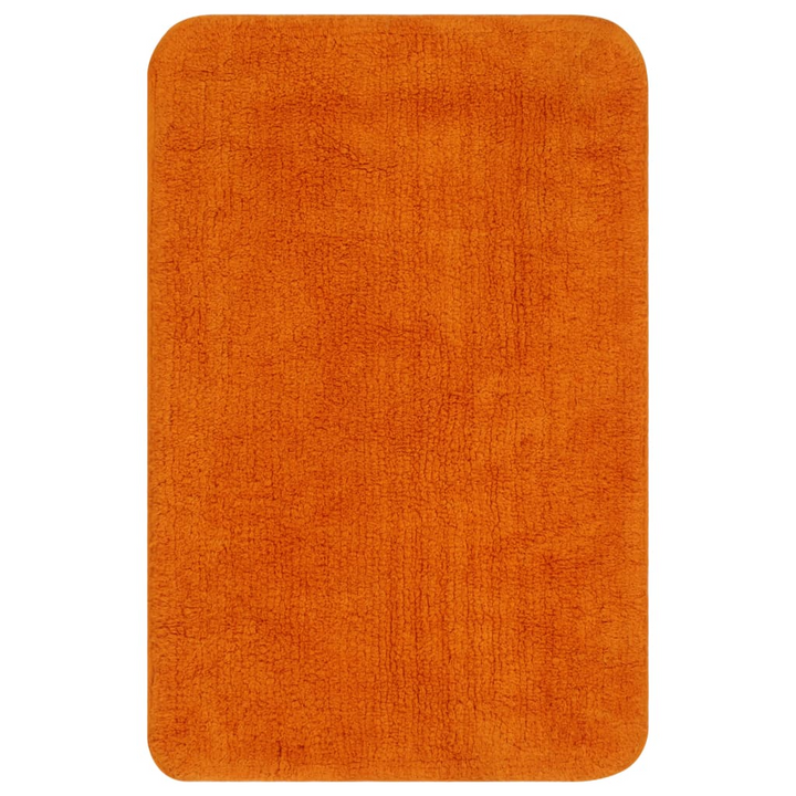 3-Piece Bathroom Mat Set - Luxurious 100% Cotton Fabric in Vibrant Orange - Premium  from Home Treasures - Just £31.99! Shop now at Home Treasures