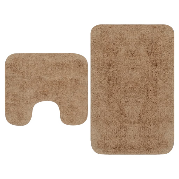 2-Piece Beige Bathroom Mat Set - Ultra Soft, Non-Slip, 100% Cotton, Water-Absorbent - Premium  from Home Treasures - Just £26.99! Shop now at Home Treasures