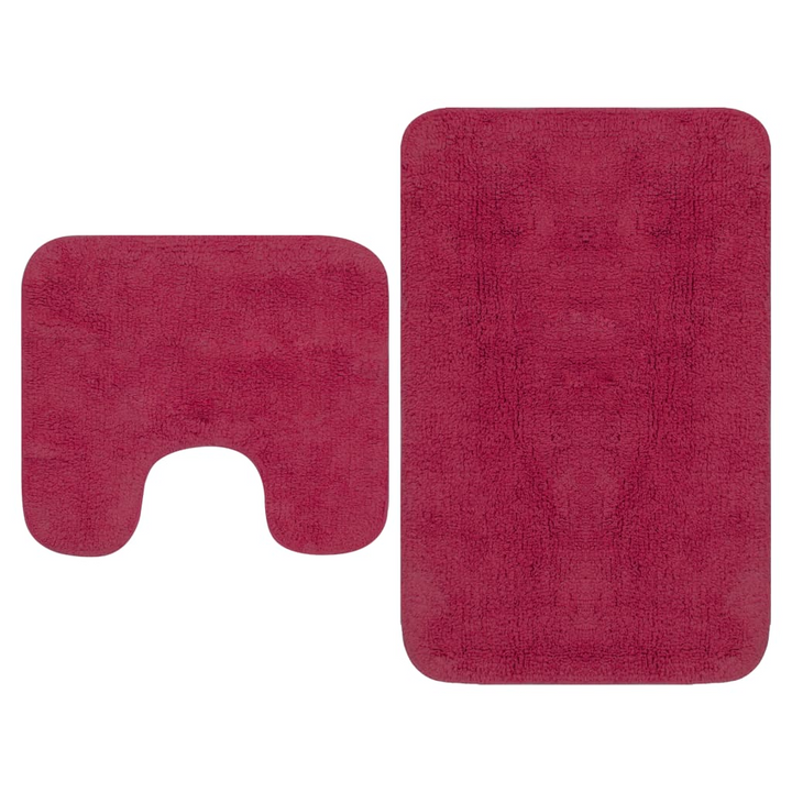 Fuchsia 2-Piece Bathroom Mat Set - 100% Cotton, Non-Slip, Water Absorbent & Easy to Maintain - Premium  from Home Treasures - Just £21.99! Shop now at Home Treasures