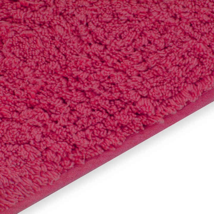 Fuchsia 2-Piece Bathroom Mat Set - 100% Cotton, Non-Slip, Water Absorbent & Easy to Maintain - Premium  from Home Treasures - Just £21.99! Shop now at Home Treasures