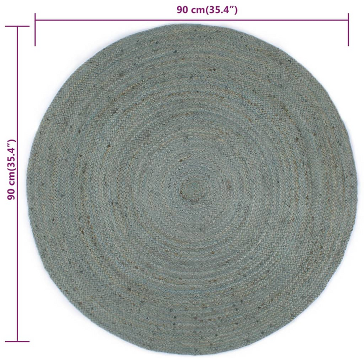 Handmade Olive Green Jute Round Rug - 90 cm | Natural Braided Area Rug for Home Decor - Premium  from Home Treasures - Just £37.99! Shop now at Home Treasures