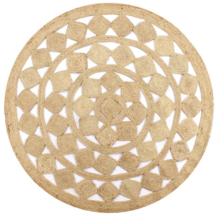 Handmade Braided Jute Rug - 90 cm Round Natural Area Carpet | Eco-Friendly Chic Home Decor - Premium  from Home Treasures - Just £36.99! Shop now at Home Treasures