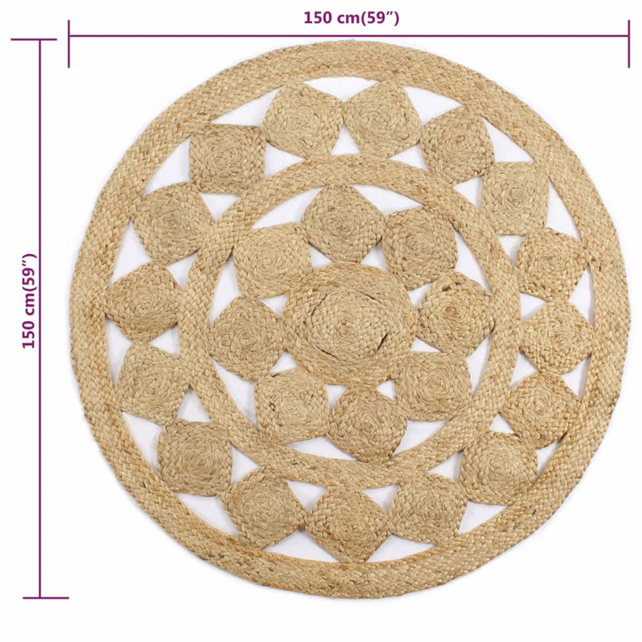 Handmade Braided Jute Rug - 150 cm Diameter | Eco-Friendly, Durable & Unique Area Carpet - Premium  from Home Treasures - Just £61.99! Shop now at Home Treasures