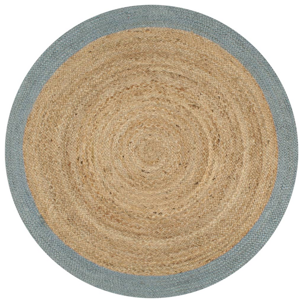 Handmade Jute Rug with an Olive Green Border - 90 cm | Natural & Durable Braided Carpet - Premium  from Home Treasures - Just £35.99! Shop now at Home Treasures