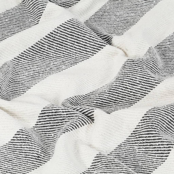 Soft Cotton Striped Throw Blanket with Tassels - 220x250 cm, Anthracite - Premium  from Home Treasures - Just £48.99! Shop now at Home Treasures