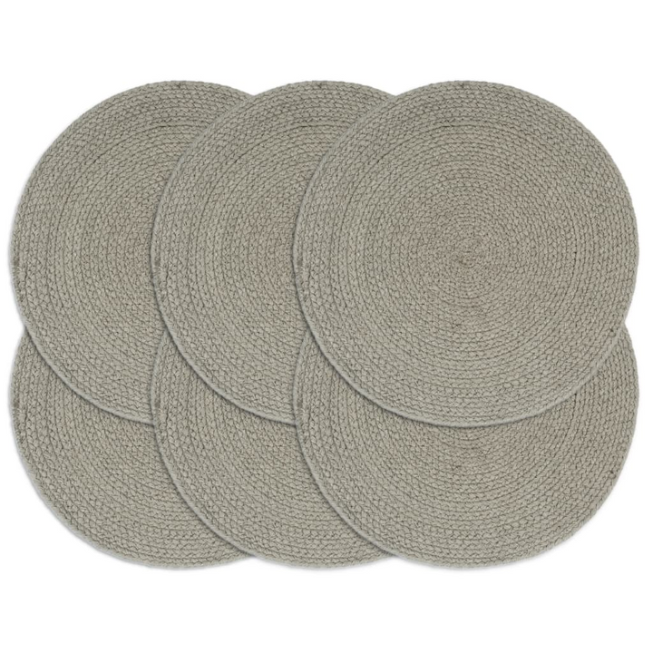 Set of 6 Handmade Round Cotton Placemats - 38 cm, Plain Grey, Elegant Table Setting - Premium  from Home Treasures - Just £28.99! Shop now at Home Treasures