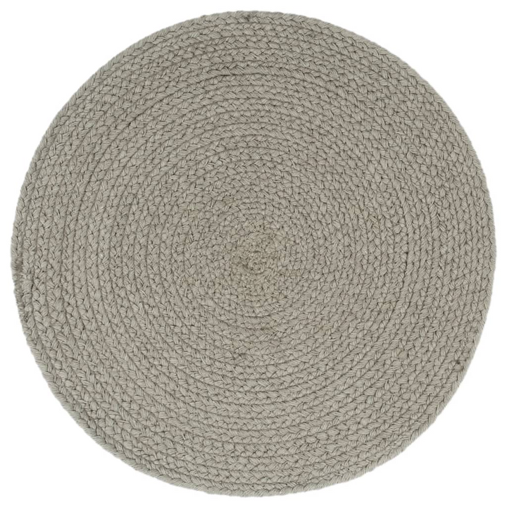 Set of 6 Handmade Round Cotton Placemats - 38 cm, Plain Grey, Elegant Table Setting - Premium  from Home Treasures - Just £28.99! Shop now at Home Treasures