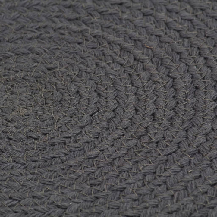 Handwoven Cotton Placemats Set of 6 - Dark Grey, 38 cm Round - Unique & Soft Table Mats - Premium  from Home Treasures - Just £32.99! Shop now at Home Treasures