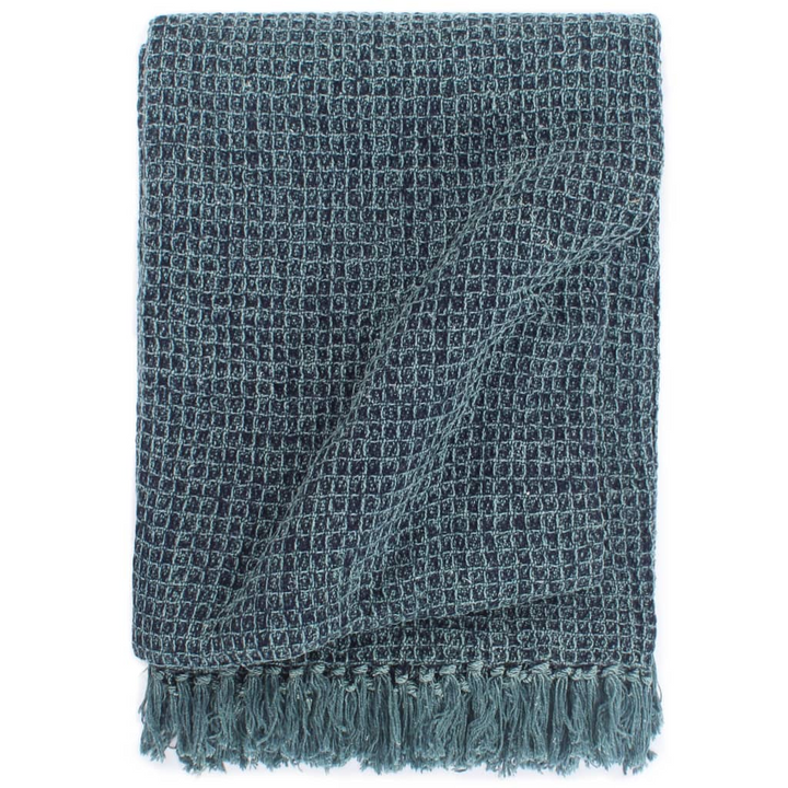 Indigo Blue Cotton Throw 220x250 cm - Soft, Stylish & Cozy - Premium  from Home Treasures - Just £64.99! Shop now at Home Treasures