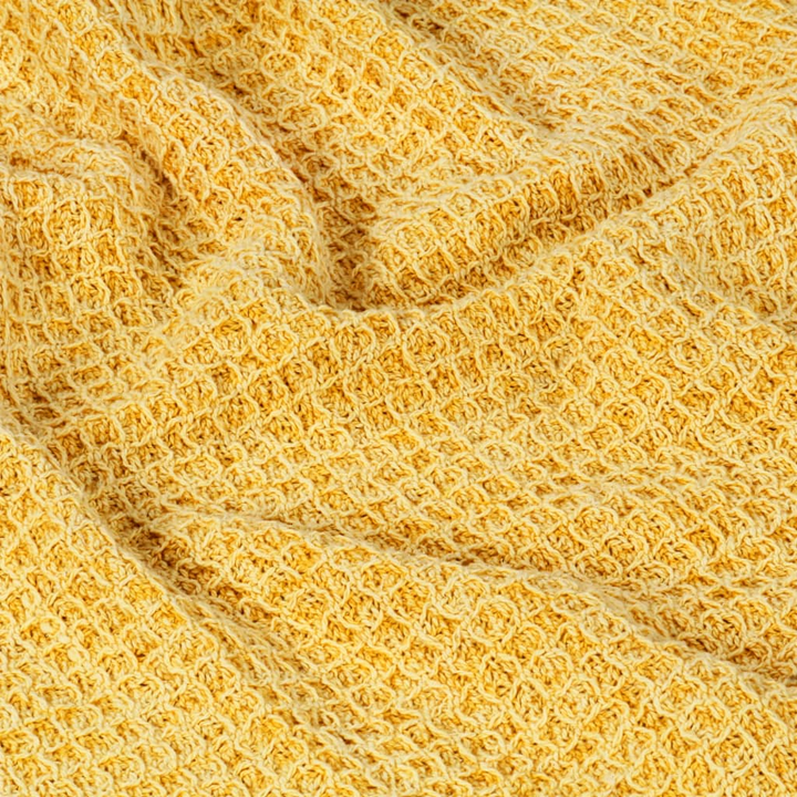 Mustard Yellow Cotton Throw Blanket - 125x150 cm | Soft, Stylish, and Cozy Home Decor - Premium  from Home Treasures - Just £24.99! Shop now at Home Treasures