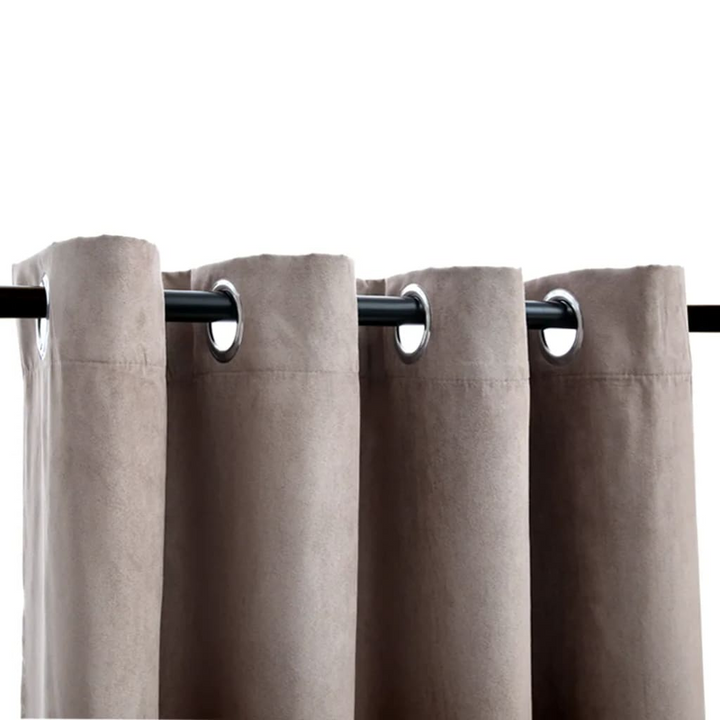 Blackout Curtains with Metal Rings - Set of 2, Taupe Color, 140x175 cm | Elegant & Stylish Privacy Solution - Premium  from Home Treasures - Just £34.99! Shop now at Home Treasures