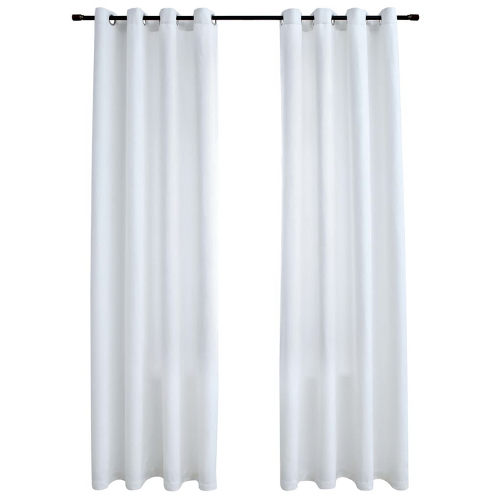 Off White Blackout Curtains with Metal Rings - 2pcs, 140x245 cm, Premium Suede Touch, Machine Washable - Premium  from Home Treasures - Just £40.99! Shop now at Home Treasures