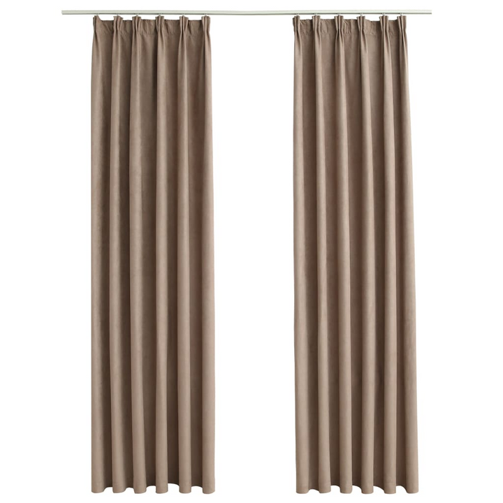 Stylish & Practical Taupe Blackout Curtains with Hooks, 2 pcs, 140x225 cm - Perfect for Privacy & Light Control - Premium  from Home Treasures - Just £38.99! Shop now at Home Treasures