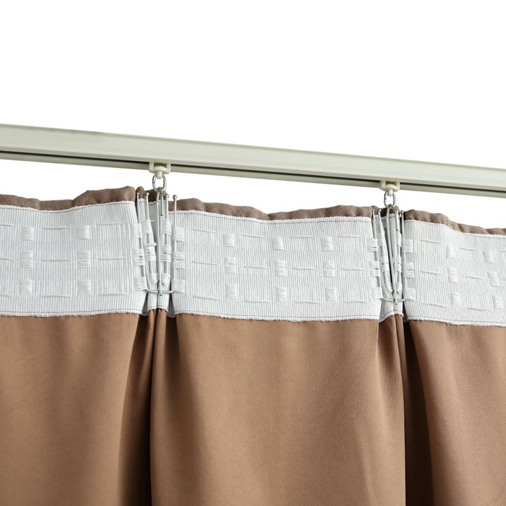 Stylish & Practical Taupe Blackout Curtains with Hooks, 2 pcs, 140x225 cm - Perfect for Privacy & Light Control - Premium  from Home Treasures - Just £38.99! Shop now at Home Treasures