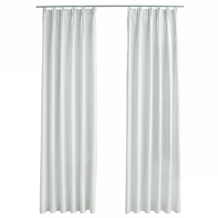 Elegant Blackout Curtains with Hooks - Off White, 140x245 cm - 2 pcs - Premium  from Home Treasures - Just £38.99! Shop now at Home Treasures