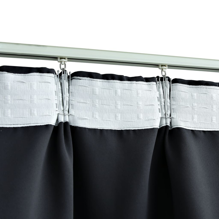 Premium Blackout Curtains with Metal Hooks - Set of 2, Black, 140x225 cm - Ideal for Bedrooms, Living Rooms, and Offices - Premium  from Home Treasures - Just £45.99! Shop now at Home Treasures