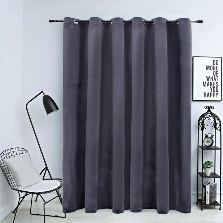 Luxurious Blackout Velvet Curtain with Metal Rings - Anthracite, 290x245 cm | Elegant Window Treatment - Premium  from Home Treasures - Just £51.99! Shop now at Home Treasures