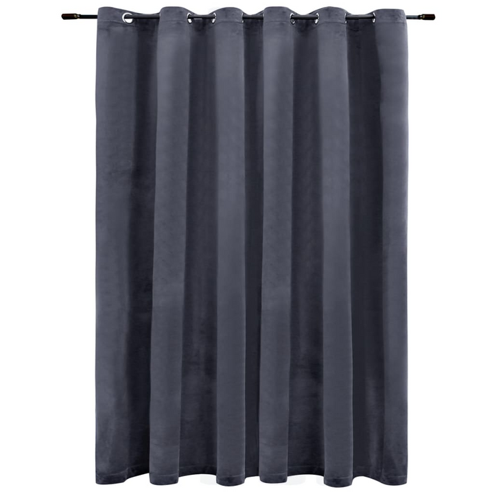 Luxurious Blackout Velvet Curtain with Metal Rings - Anthracite, 290x245 cm | Elegant Window Treatment - Premium  from Home Treasures - Just £51.99! Shop now at Home Treasures