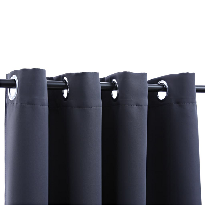 Blackout Curtains with Metal Rings 2 pcs Anthracite 140x225 cm - Premium Light Blocking, Privacy Enhancing Drapes for Home and Office - Premium  from Home Treasures - Just £38.99! Shop now at Home Treasures