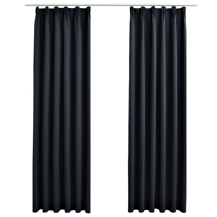 Premium Blackout Curtains with Hooks - 2 pcs, Anthracite, 140x245 cm, Light Blocking, Machine Washable - Premium  from Home Treasures - Just £38.99! Shop now at Home Treasures