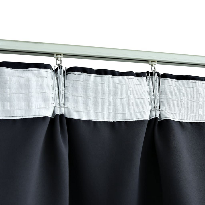 Premium Blackout Curtains with Hooks - 2 pcs, Anthracite, 140x245 cm, Light Blocking, Machine Washable - Premium  from Home Treasures - Just £38.99! Shop now at Home Treasures