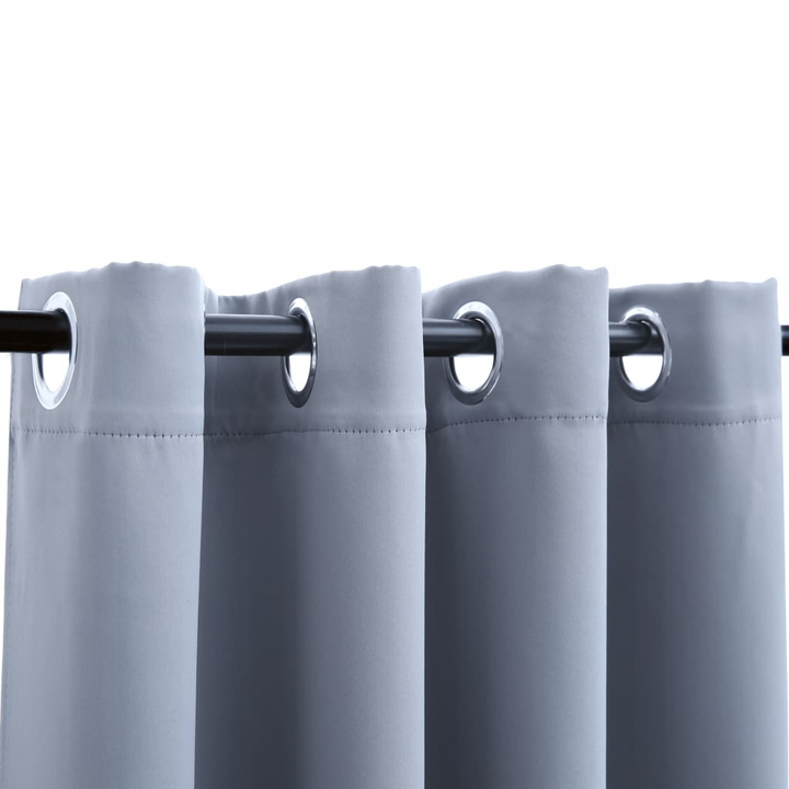 Elegant & Durable Grey Blackout Curtains with Metal Rings (2 pcs) - 140x175 cm | Premium Window Treatments for Privacy & Light Control - Premium  from Home Treasures - Just £36.99! Shop now at Home Treasures