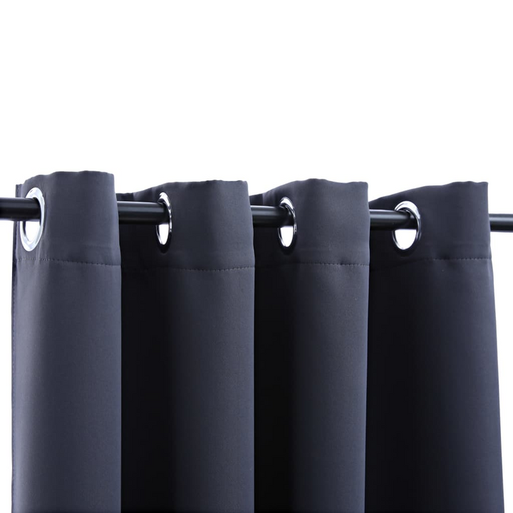 Anthracite Blackout Curtains with Metal Rings - 2 pcs, 140x245 cm - Premium Polyester, Total Light Blocking - Premium  from Home Treasures - Just £40.99! Shop now at Home Treasures