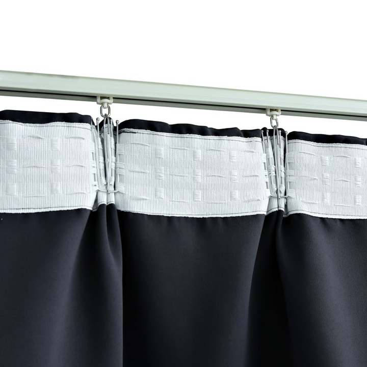 Premium Blackout Curtains with Hooks, 2 pcs, Anthracite, 140x175 cm - Ultimate Privacy & Light Blocking for Home & Office - Premium  from Home Treasures - Just £31.99! Shop now at Home Treasures