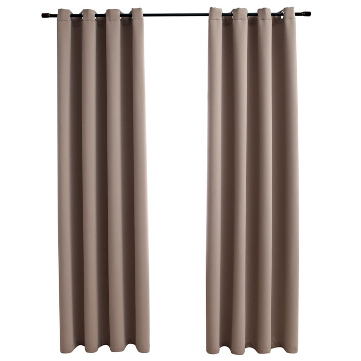 Elegant Taupe Blackout Curtains with Metal Rings, Set of 2 - 140x225 cm, Light-Blocking & Easy to Install - Premium  from Home Treasures - Just £36.99! Shop now at Home Treasures