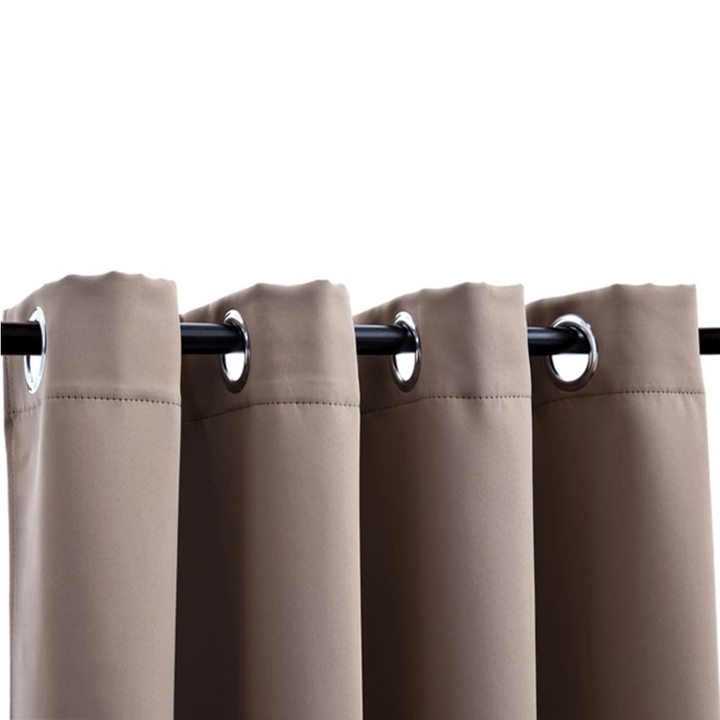 Blackout Curtains with Metal Rings, Set of 2, Taupe, 140x245 cm - Premium Light Blocking & Privacy Curtains - Premium  from Home Treasures - Just £38.99! Shop now at Home Treasures