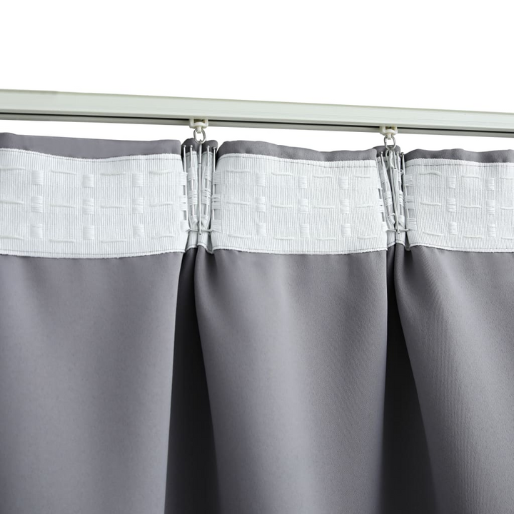 Blackout Curtains with Hooks in Grey – Elegant & Light-Blocking, Set of 2, 140x245 cm - Premium  from Home Treasures - Just £39.99! Shop now at Home Treasures