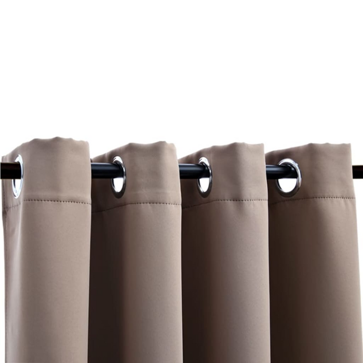 Taupe Blackout Curtains with Metal Rings - Set of 2, 140x175 cm | Elegant Light Blocking Solution - Premium  from Home Treasures - Just £36.99! Shop now at Home Treasures