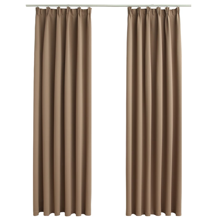 Energy Efficient Blackout Curtains with Hooks - Taupe, 2 pcs, 140x225 cm - Elegant Light Blocking for Home and Office - Premium  from Home Treasures - Just £38.99! Shop now at Home Treasures