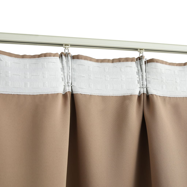 Energy Efficient Blackout Curtains with Hooks - Taupe, 2 pcs, 140x225 cm - Elegant Light Blocking for Home and Office - Premium  from Home Treasures - Just £38.99! Shop now at Home Treasures