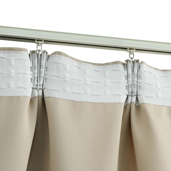 Elegant Beige Blackout Curtains with Metal Hooks, Set of 2, 140x175 cm - Ideal for Bedroom & Living Room - Premium  from Home Treasures - Just £36.99! Shop now at Home Treasures